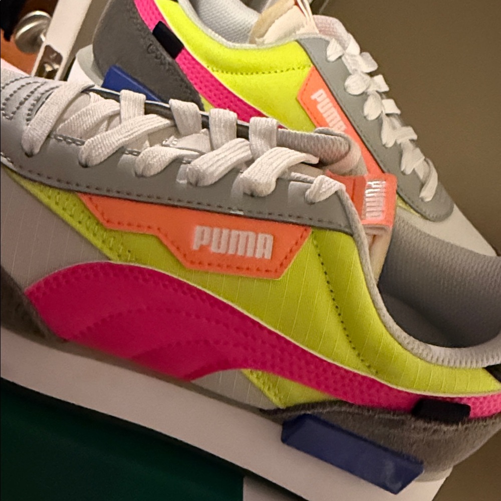 Puma Bright Pink and Yellow Sneakers - Picture 4 of 4